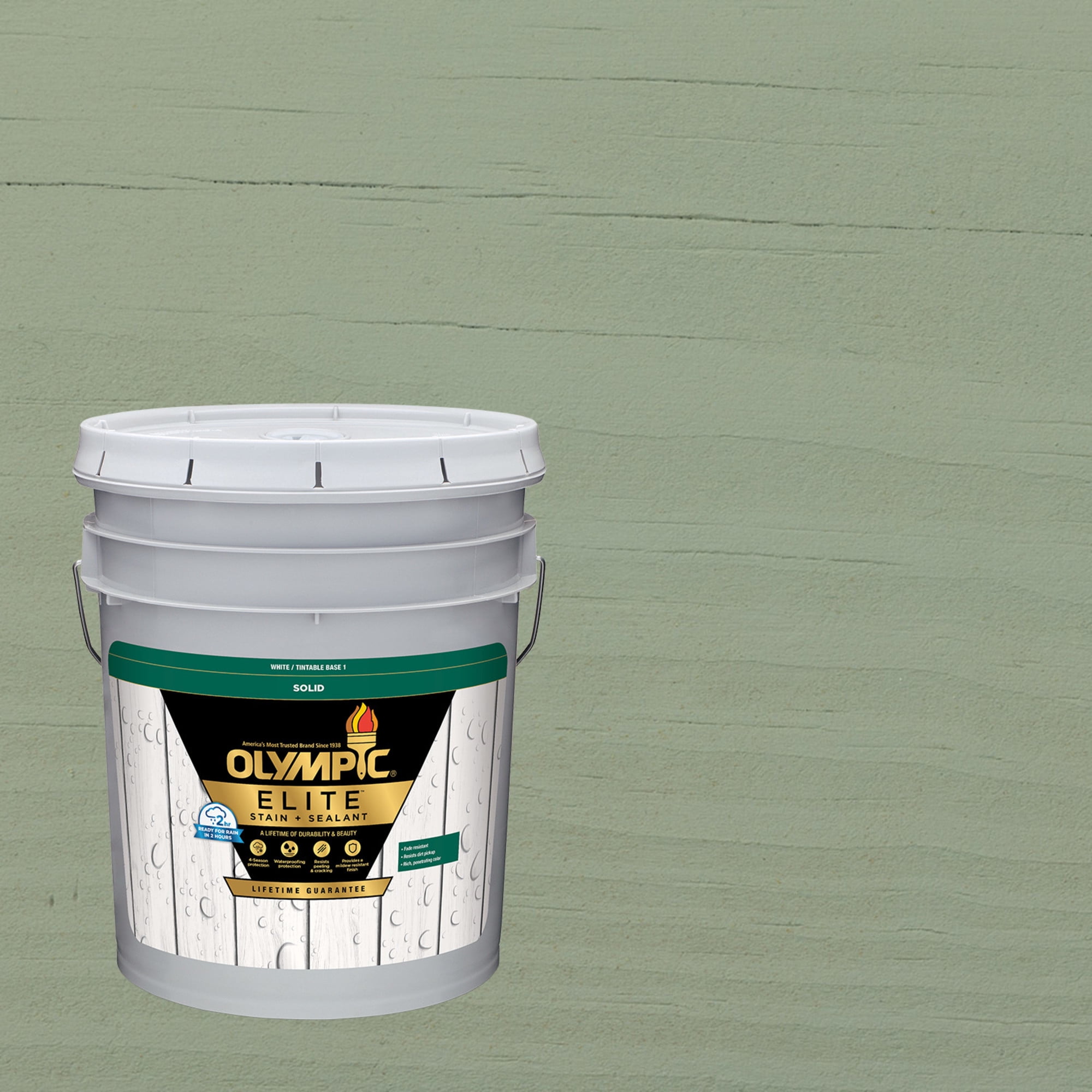 Olympic Elite 5 Gallons SC-1065 Powder Mill Solid Advanced Exterior Stain and Sealer in One