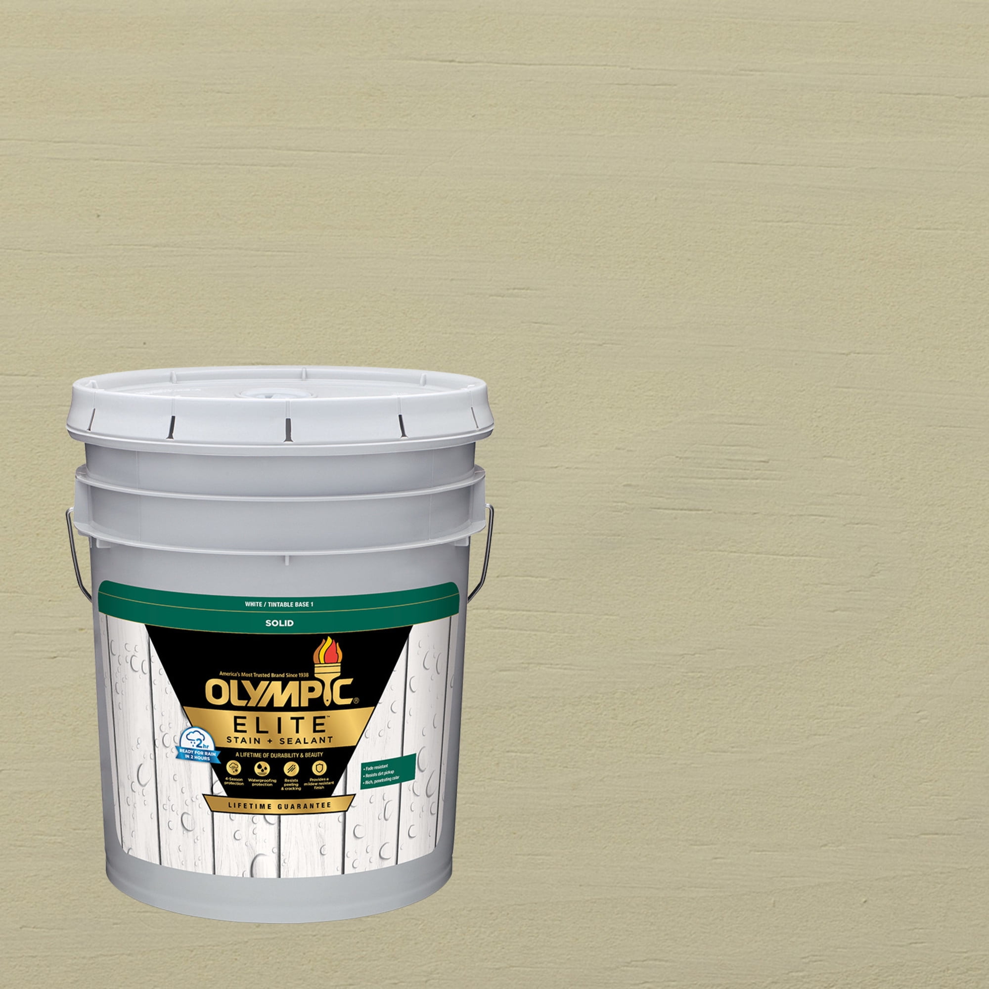Olympic Elite 5 Gallons SC-1072 Shadow Mist Solid Advanced Exterior Stain and Sealer in One