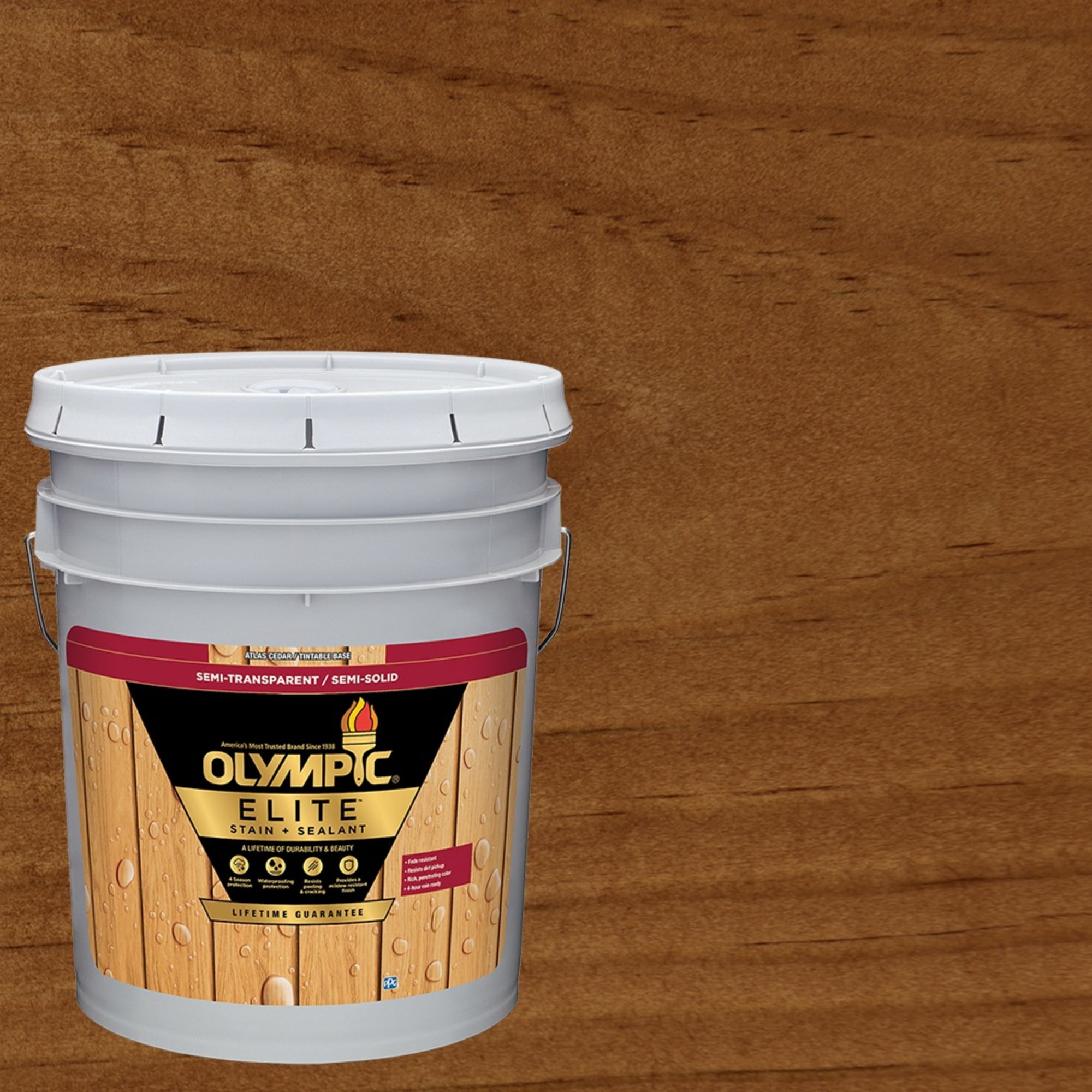 Olympic Elite 5 Gallons ST-2027 Timberline Semi-Transparent Exterior Stain and Sealer in One Low VOC