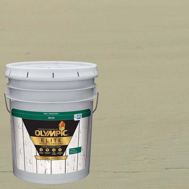 Olympic Elite 5 Gallons SC1032 Fog Solid Advanced Exterior Stain and