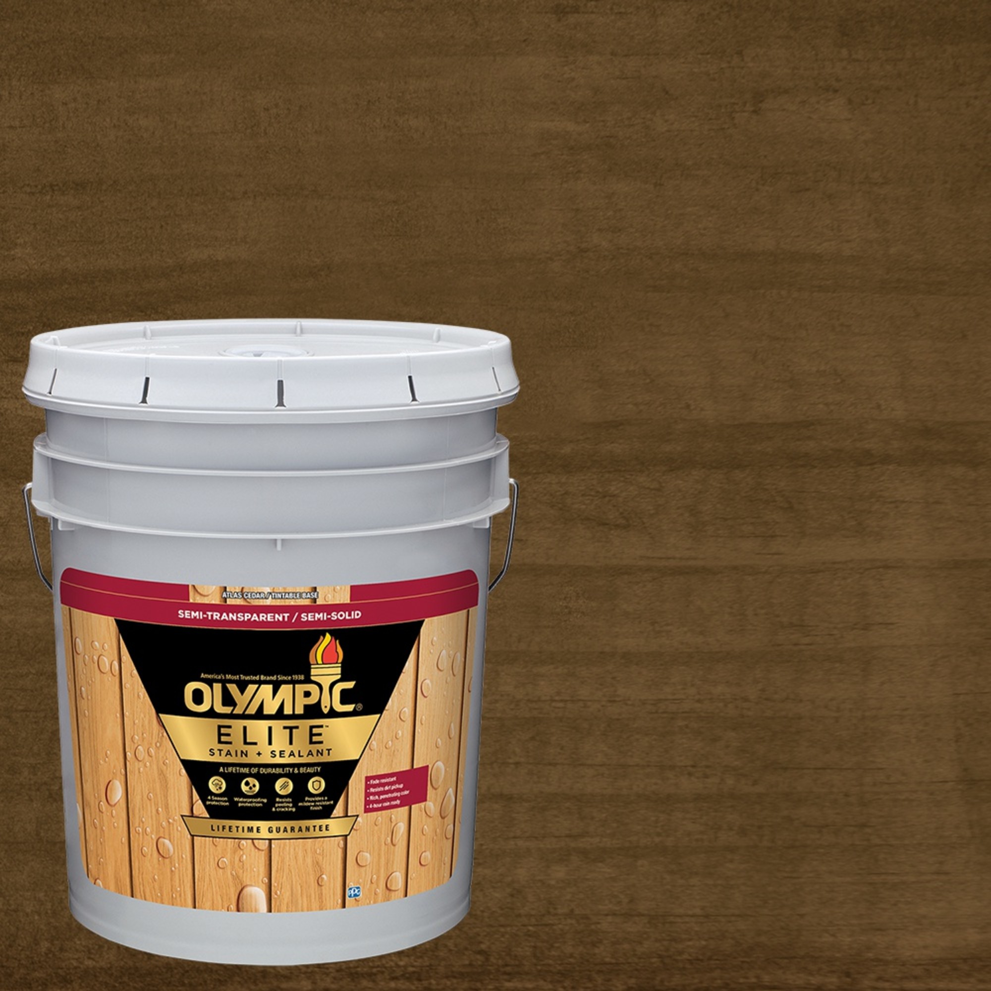 Olympic Elite 5 Gallons ST2012 Dark Oak SemiTransparent Exterior