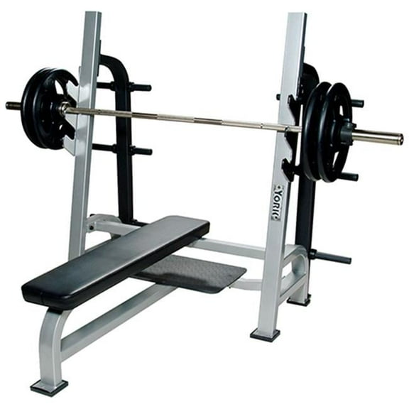 Olympic Flat Bench with Gun Racks, White