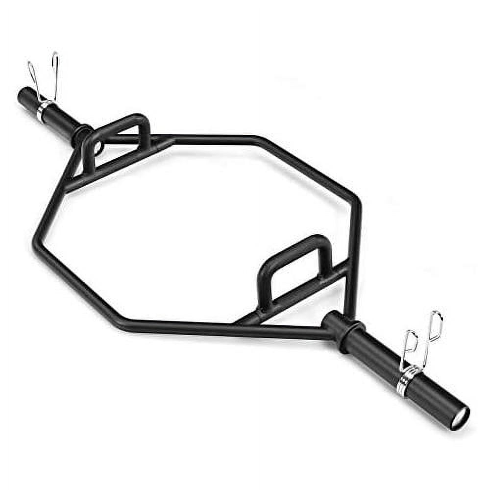 Olympic Hex Bar, Folding Trap Bar 56" Chrome Finish Hex Weight Lifting Bar Deadlift Bar With Two