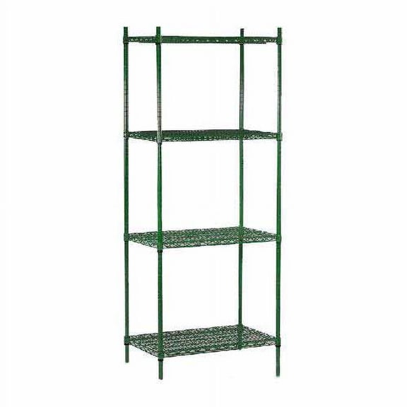 Olympic - J1472K-J74TSPK - 14 in x 72 in 4 Shelf Epoxy Coated Shelving Unit