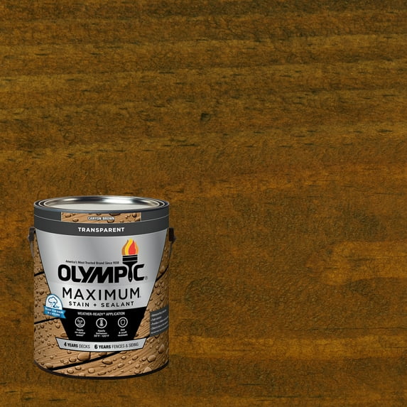 Olympic Maximum 1 Gallon Canyon Brown Transparent Exterior Stain and Sealer in One Low VOC