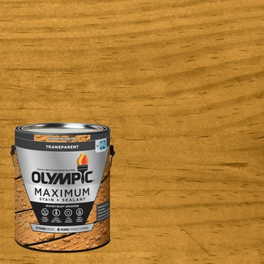 Olympic Maximum 1 Gallon Redwood Transparent Exterior Stain and Sealer in One Low VOC