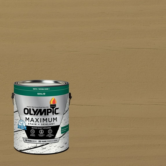 Olympic Maximum 1 Gallon SC-1009 Beige Gray Solid Color Exterior Stain and Sealer in One