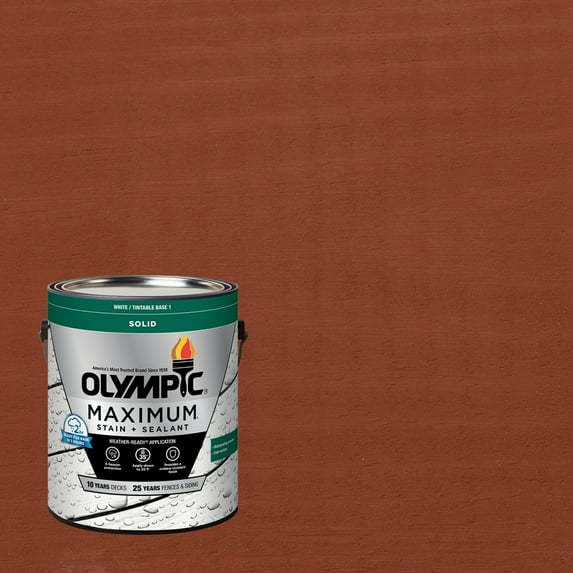 Olympic Maximum 1 Gallon SC-1011 California Rustic Solid Color Exterior Stain and Sealer in One