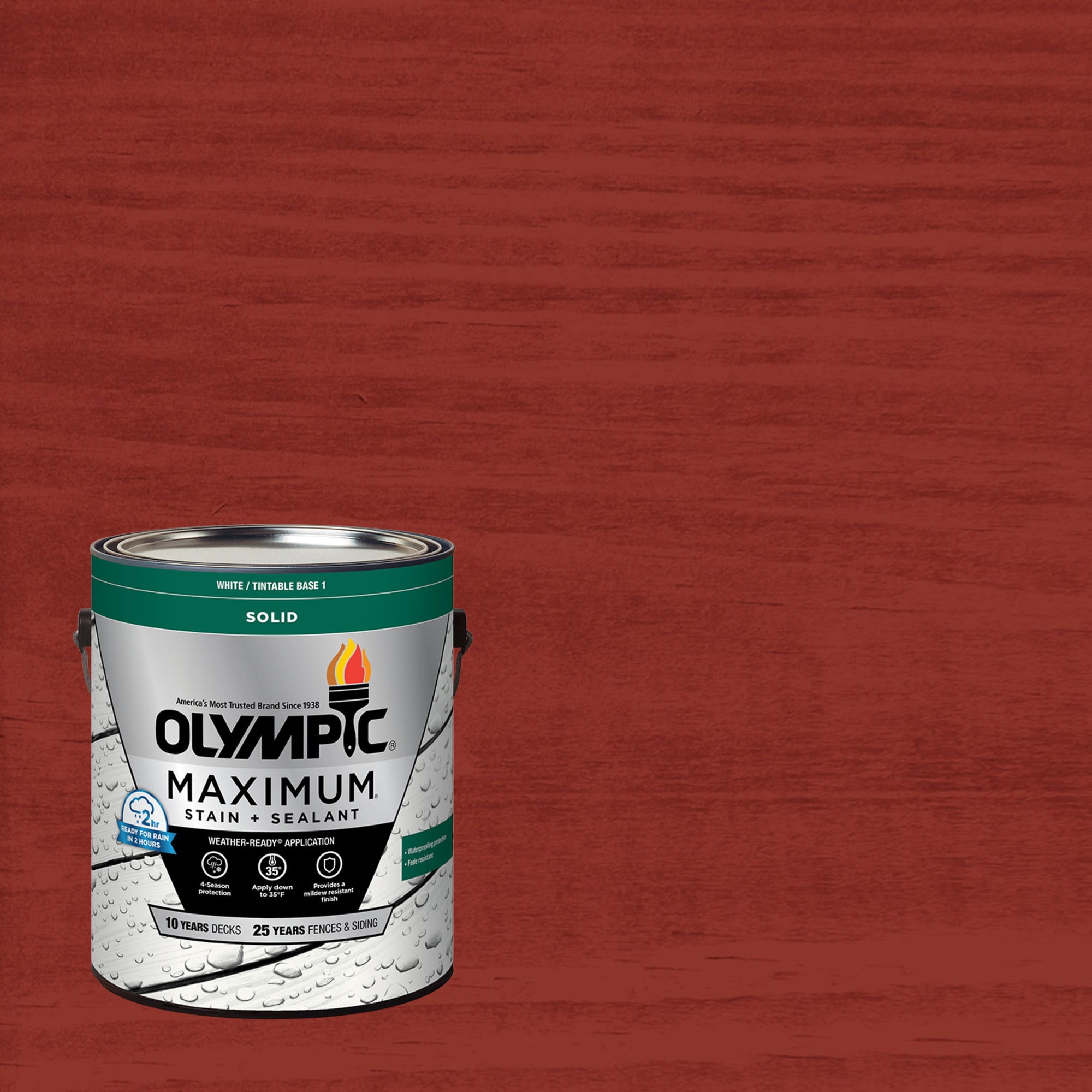 Olympic Maximum 1 Gallon SC-1020 Copper Henna Solid Color Exterior Stain and Sealer in One