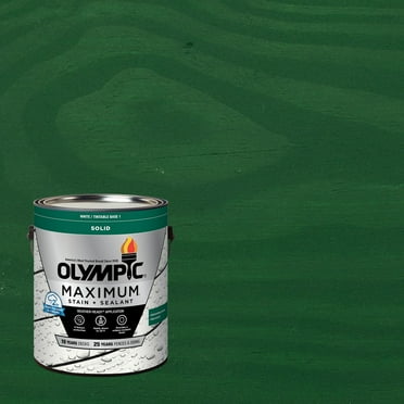 Olympic Maximum 1 Gallon SC-1033 Forest Solid Color Exterior Stain and Sealer in One