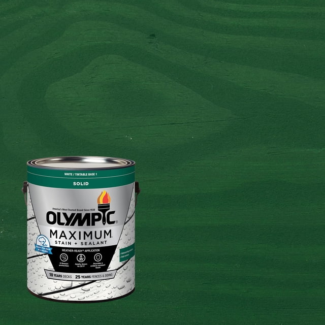 Olympic Maximum 1 Gallon SC-1033 Forest Solid Color Exterior Stain and Sealer in One