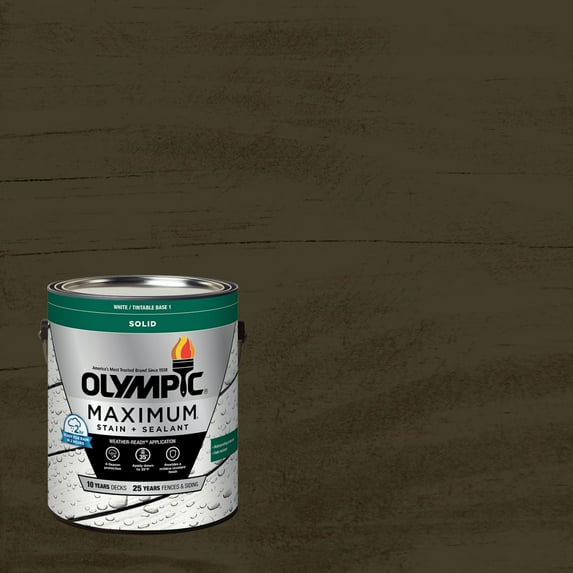 Olympic Maximum 1 Gallon SC-1046 Mink Solid Color Exterior Stain and Sealer in One