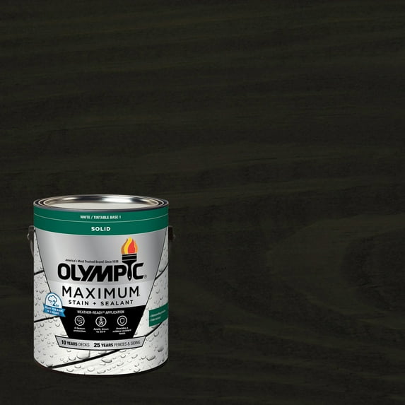 Olympic Maximum 1 Gallon SC-1050 Mystic Black Solid Color Exterior Stain and Sealer in One