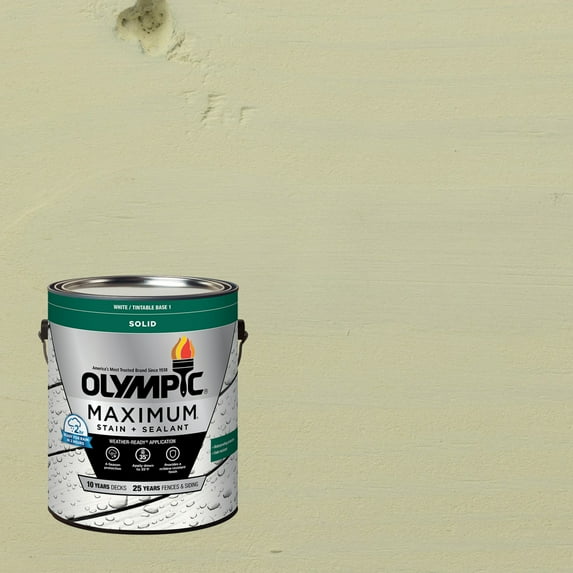 Olympic Maximum 1 Gallon SC-1051 Mystic White Solid Color Exterior Stain and Sealer in One