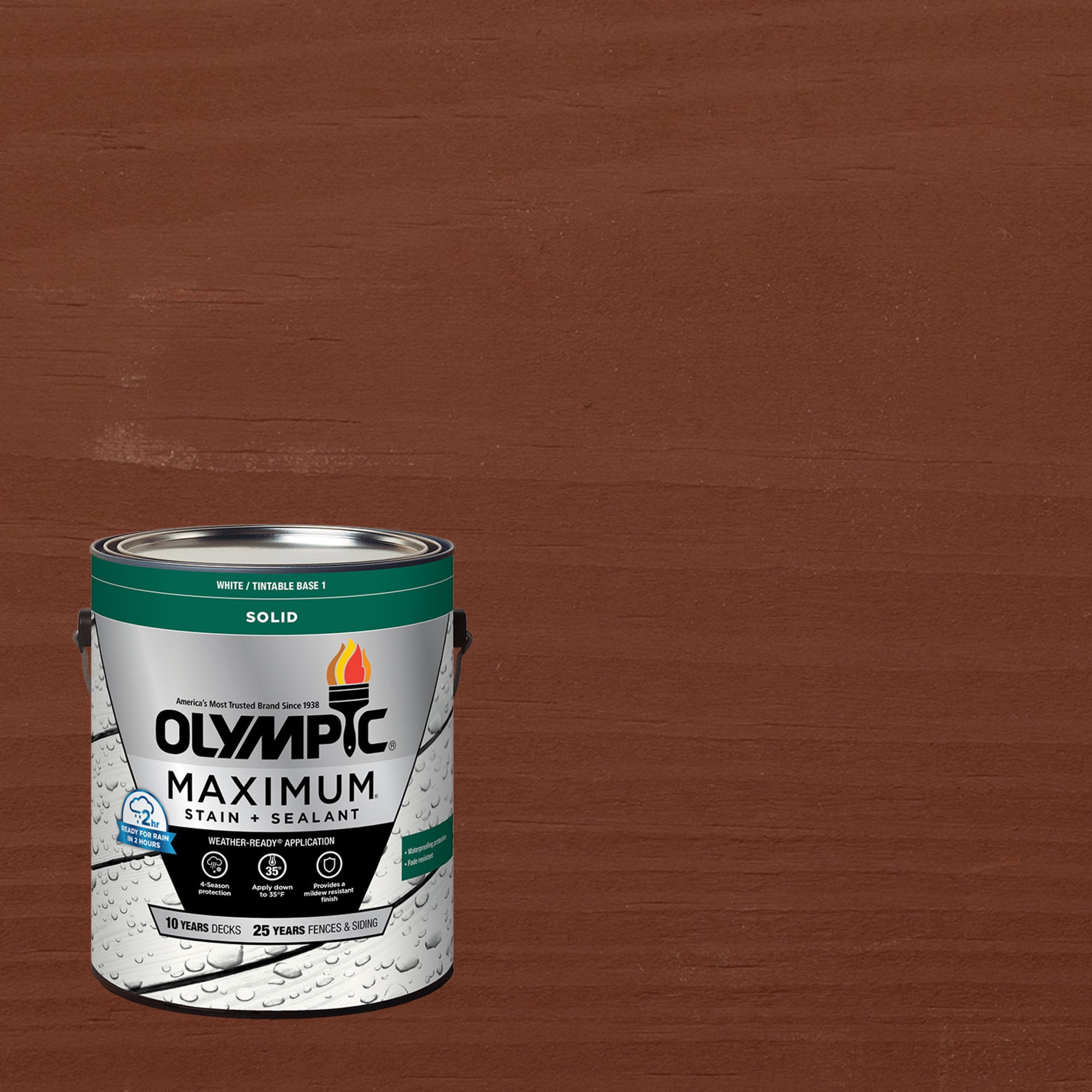 Olympic Maximum 1 Gallon SC-1064 Port Wine Solid Color Exterior Stain and Sealer in One