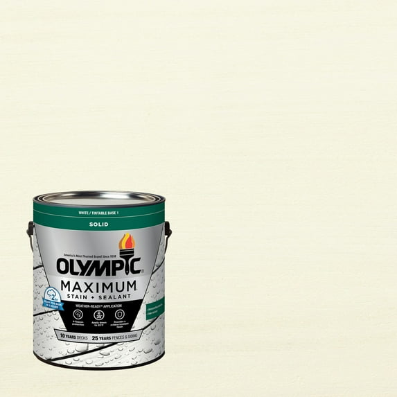 Olympic Maximum 1 Gallon SC-1087 White Solid Color Exterior Stain and Sealer in One