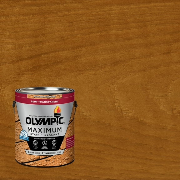 Olympic Maximum 1 Gallon ST-2005 Cedar Naturaltone Semi-Transparent Exterior Stain and Sealer in One Low VOC