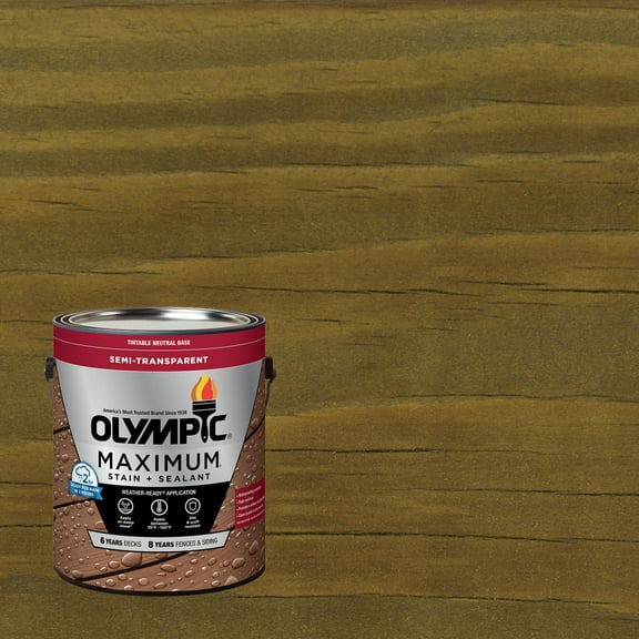 Olympic Maximum 1 Gallon ST-2013 Driftwood Gray Semi-Transparent Exterior Stain and Sealer in One Low VOC