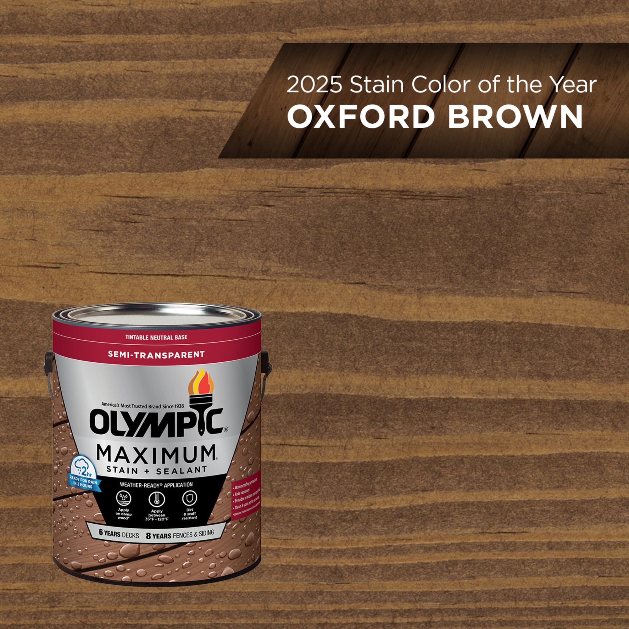 Olympic Stain Oxford Brown Stain for Wood Finishing