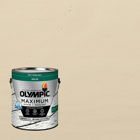 Olympic Maximum 1 GallonSC-1086 White Sands Solid Color Exterior Stain and Sealer in One