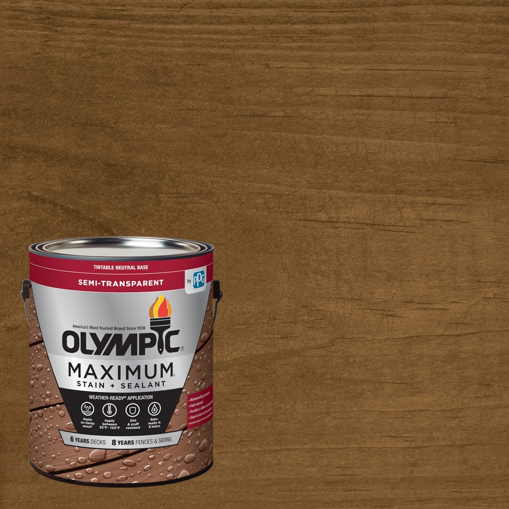 Olympic Maximum 1 gal. Light Mocha SemiTransparent Exterior Stain and
