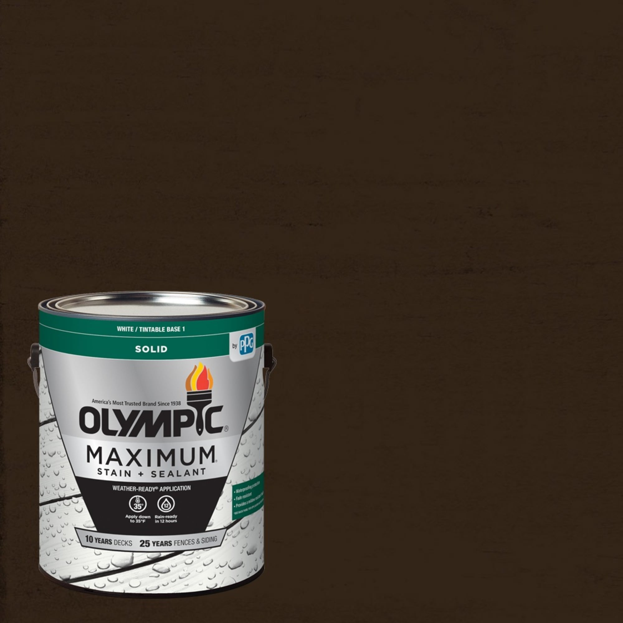 Olympic Maximum 1 Gallon SC-1058 Oxford Brown Solid Color Exterior Stain and Sealer in One