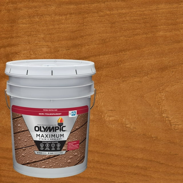 Olympic Maximum 5 Gal ST-2005 Cedar Naturaltone Semi-Transparent Exterior Stain and Sealant in One Low VOC