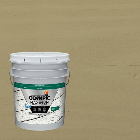 Olympic Maximum 5 Gallons SC-1006 Autumn Sand Solid Color Exterior Stain and Sealer in One