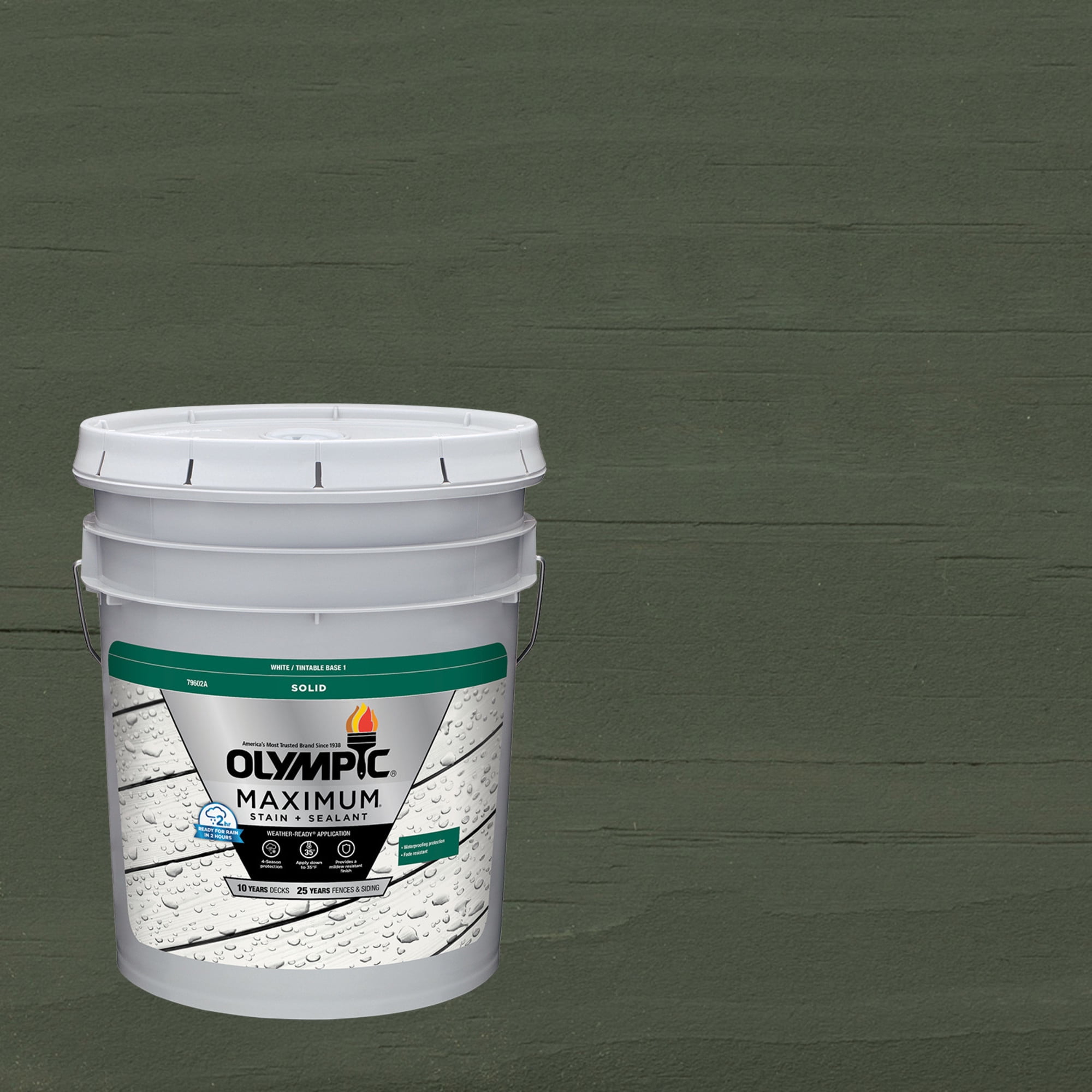 Olympic Maximum 5 Gallons SC-1029 Ebony Gray Solid Color Exterior Stain and Sealer in One