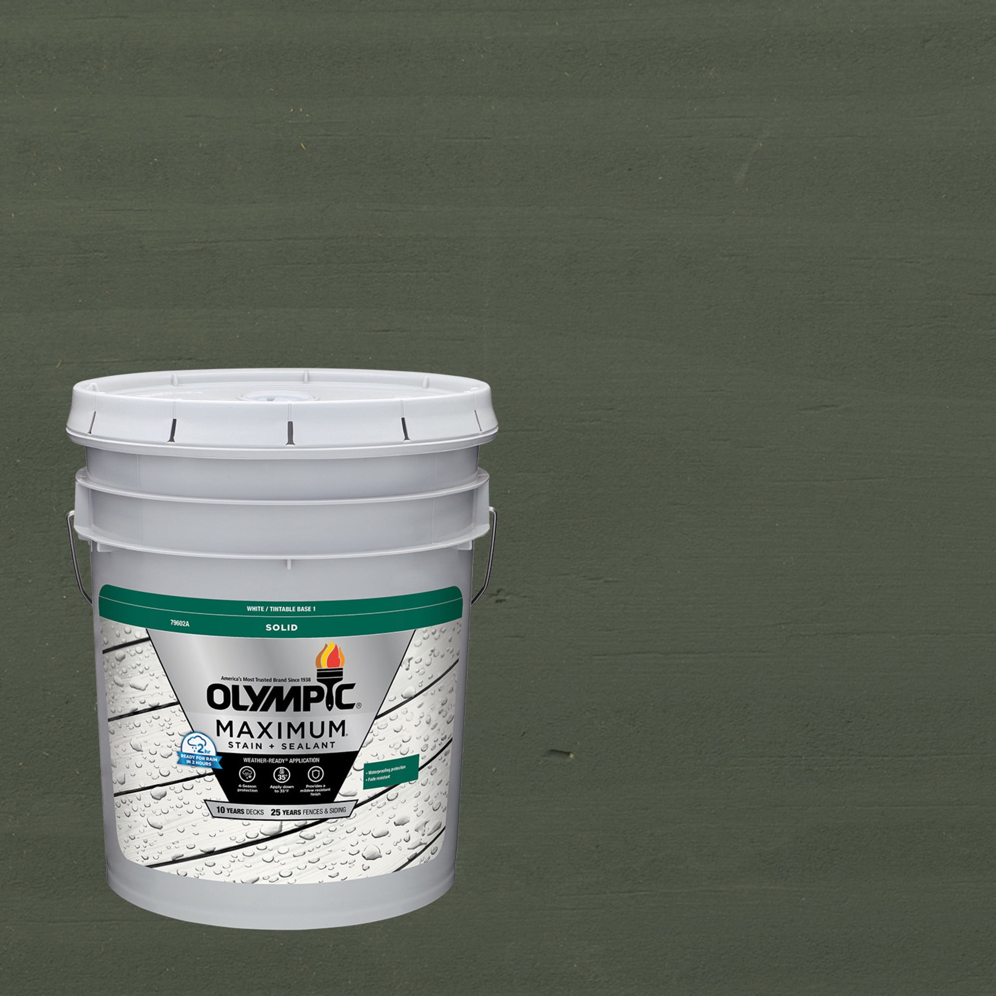Olympic Maximum 5 Gallons SC-1039 Heritage Blue Solid Color Exterior Stain and Sealer in One
