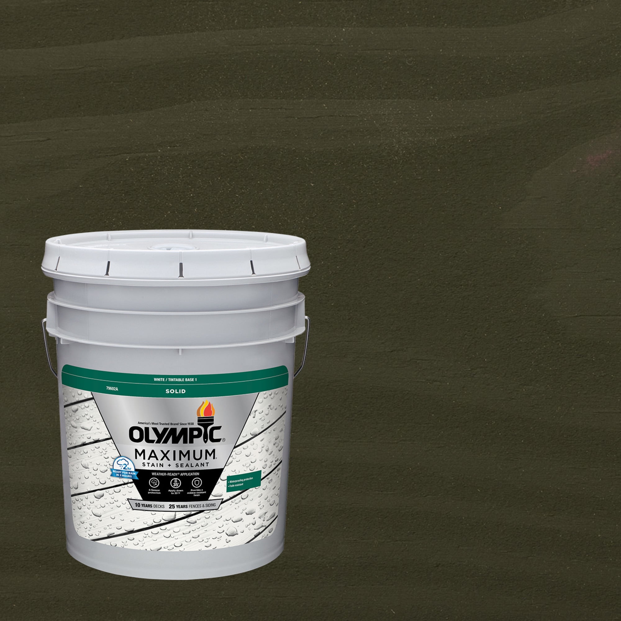 Olympic Maximum 5 Gallons SC-1042 Licorice Solid Color Exterior Stain and Sealer in One