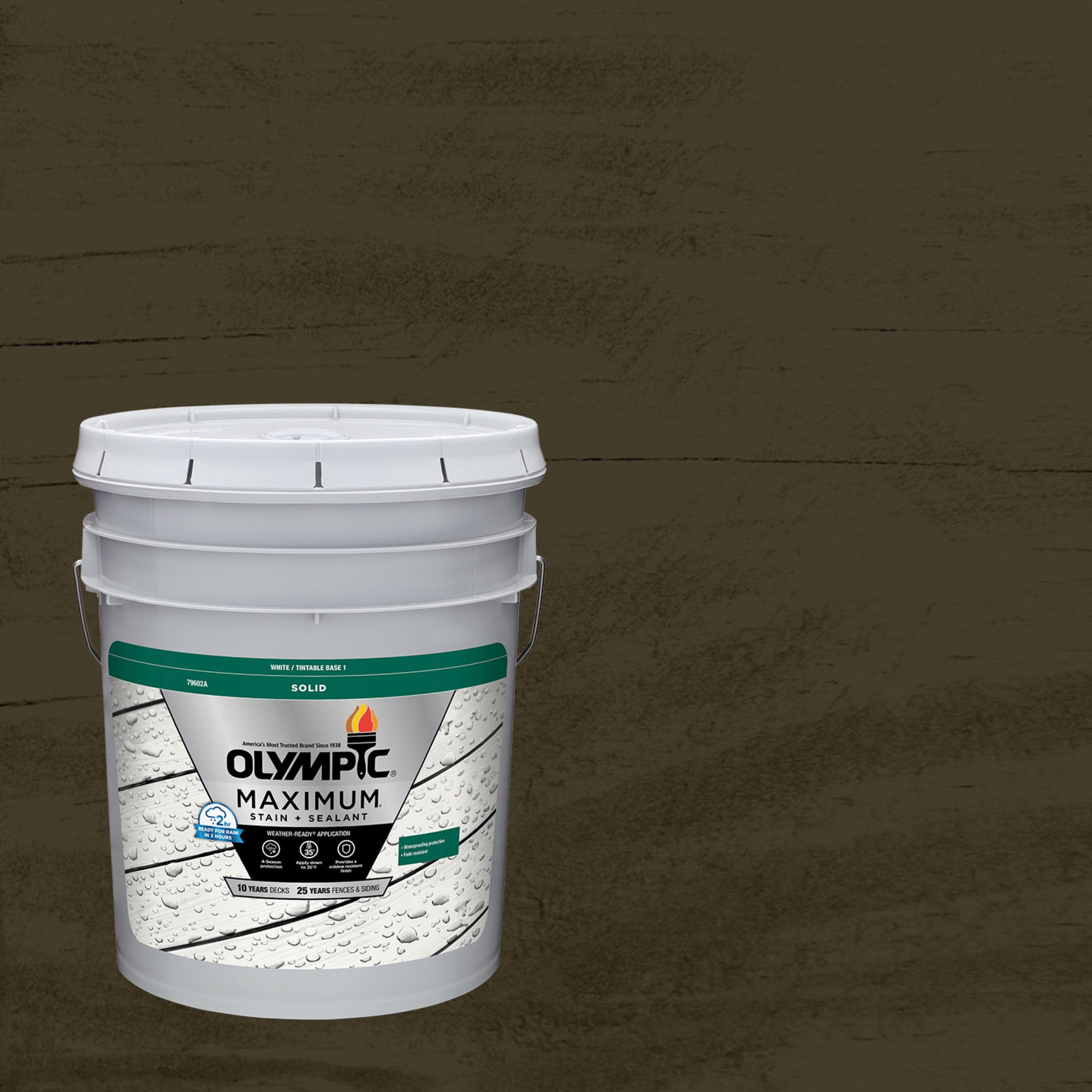 Olympic Maximum 5 Gallons SC-1046 Mink Solid Color Exterior Stain and ...