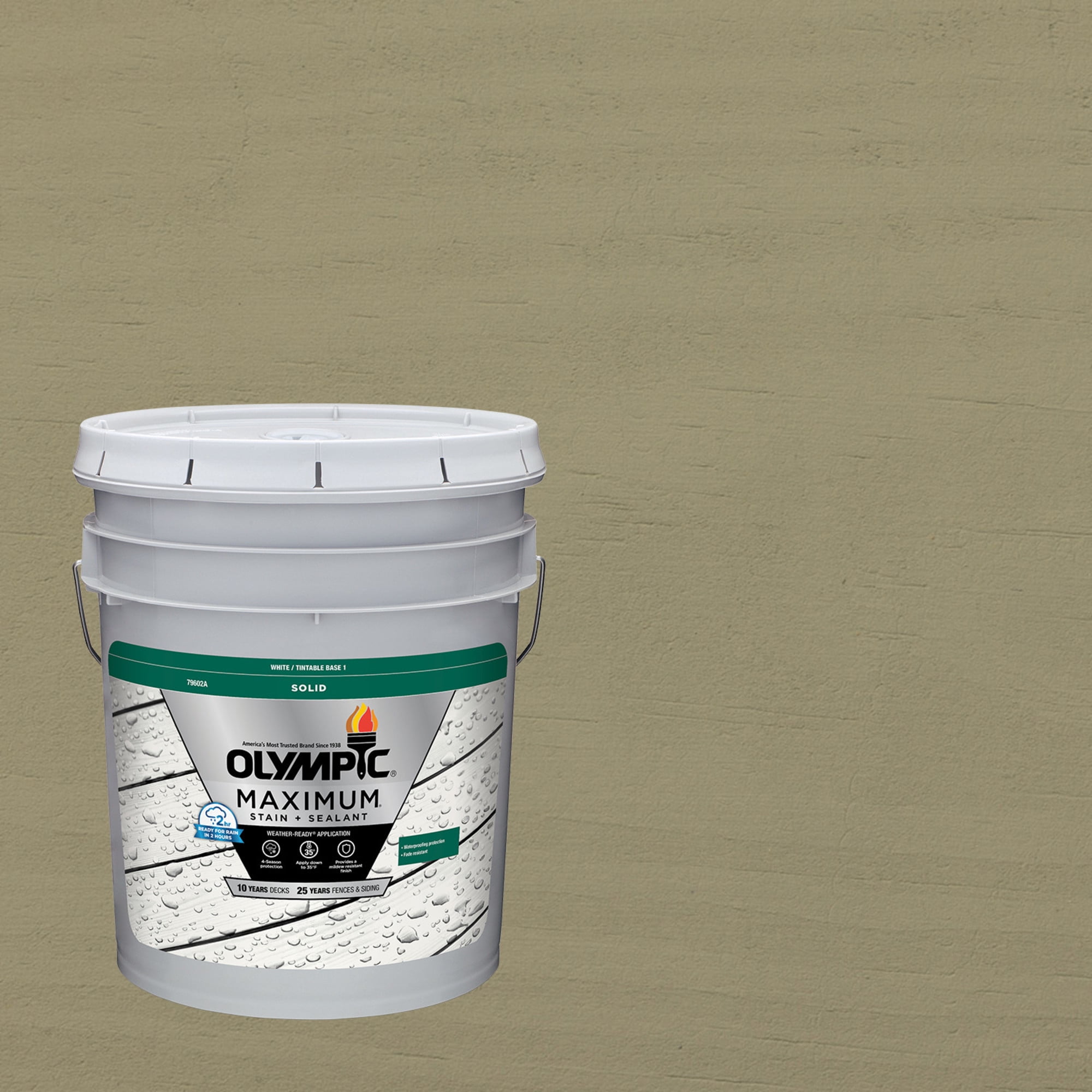 Olympic Maximum 5 Gallons SC-1049 Mullion Gray Solid Color Exterior Stain and Sealer in One