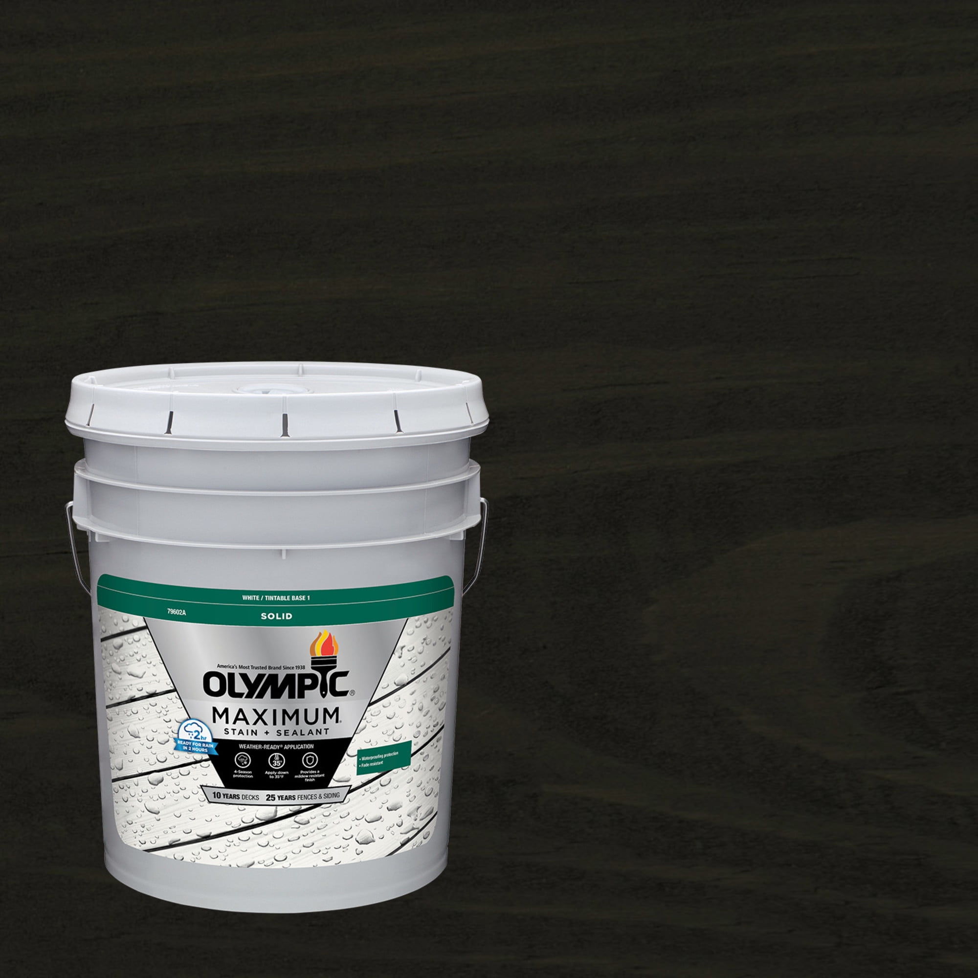 Olympic Maximum 5 Gallons SC-1050 Mystic Black Solid Color Exterior ...