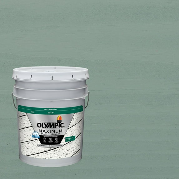 Olympic Maximum 5 Gallons SC-1054 Ocean Mist Solid Color Exterior Stain and Sealer in One