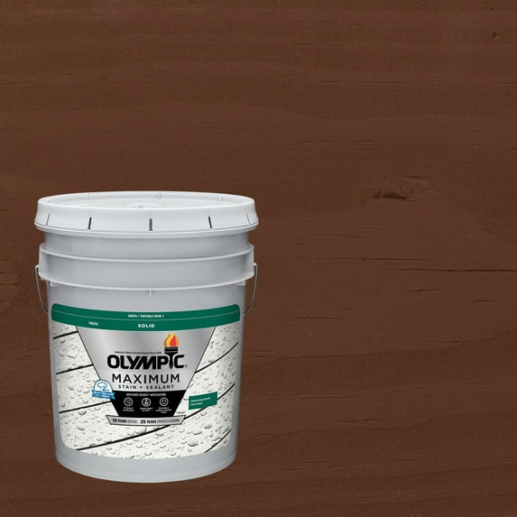 Olympic Maximum 5 Gallons SC-1069 Russet Solid Color Exterior Stain and Sealer in One
