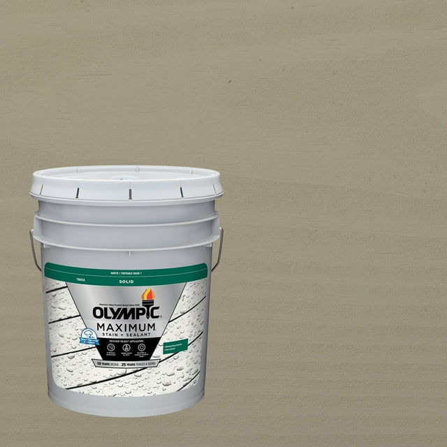 Olympic Maximum 5 Gallons SC-1075 Silver Dollar Solid Color Exterior Stain and Sealer in One