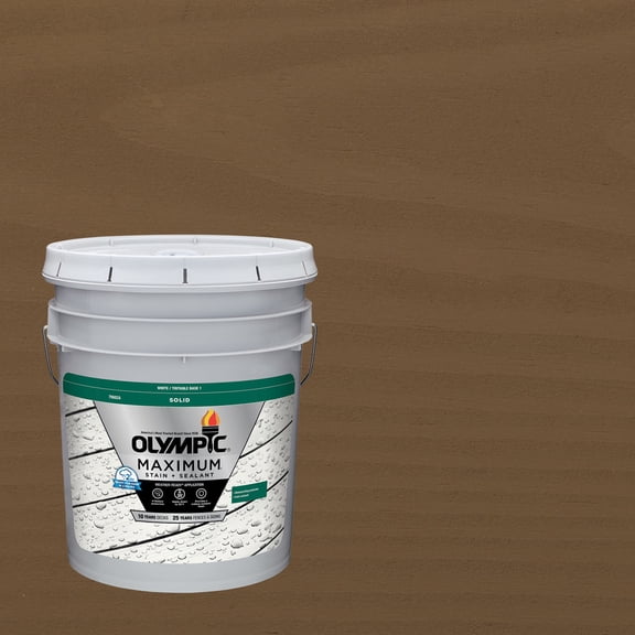 Olympic Maximum 5 Gallons SC-1077 Smoky Suede Solid Color Exterior Stain and Sealer in One