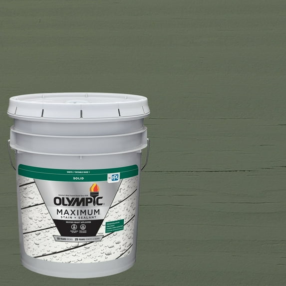 Olympic Maximum 5 Gallons SC-1080 Steely Sea Solid Color Exterior Stain and Sealer in One