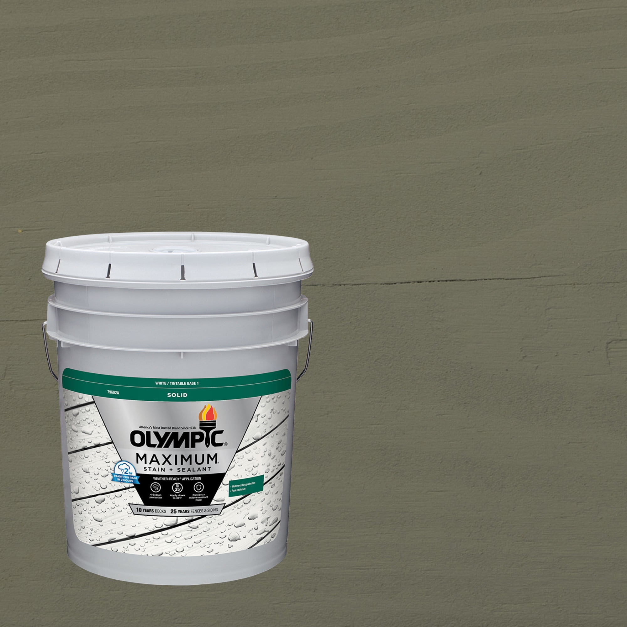 Olympic Maximum 5 Gallons SC-1081 Stonehedge Solid Color Exterior Stain and Sealer in One