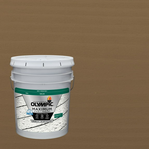 Olympic Maximum 5 Gallons SC-1083 Taupe Solid Color Exterior Stain and Sealer in One