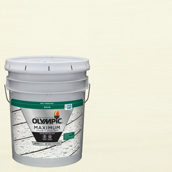 Olympic Maximum 5 Gallons SC-1087 White Solid Color Exterior Stain and Sealer in One