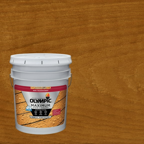 Olympic Maximum 5 Gallons ST-2005 Cedar Natural Tone Semi-Transparent Exterior Stain and Sealer in One Low VOC