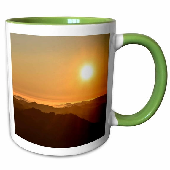 Olympic NP, Washington State. Sunset on Seven Lakes Basin Trail. 15oz Two-Tone Green Mug mug-207725-12