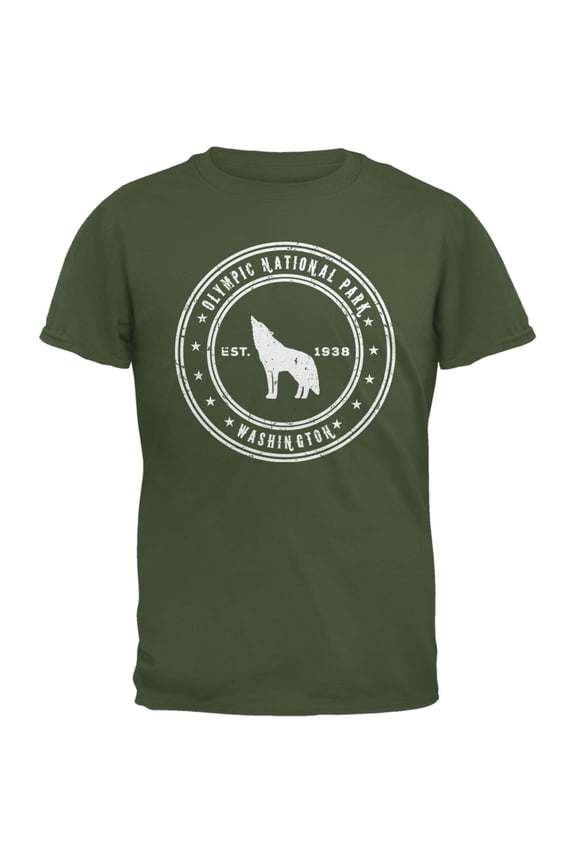 Olympic National Park Military Green Adult T-Shirt - Small