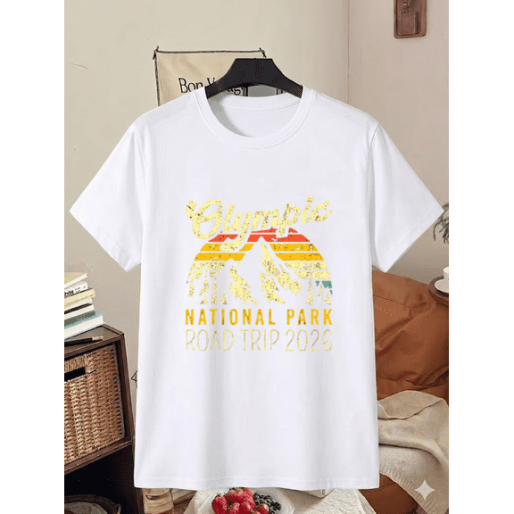 Olympic National Park Road Trip 2026 Retro Sunset T-Shirt, for men & women, S-5XL