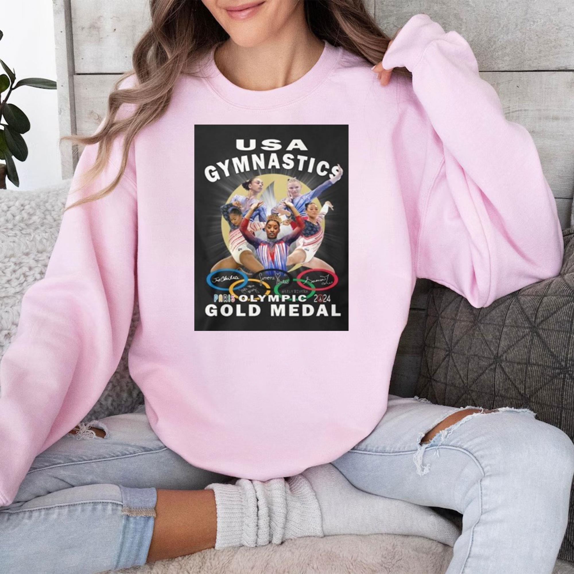 Olympic Paris 2024 USA Gymnastics Gold Medal TShirt
