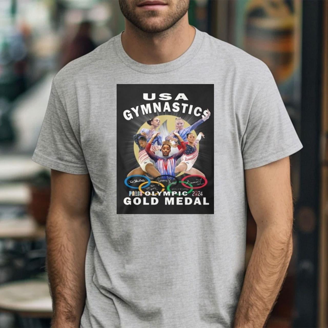 Olympic Paris 2024 USA Gymnastics Gold Medal TShirt