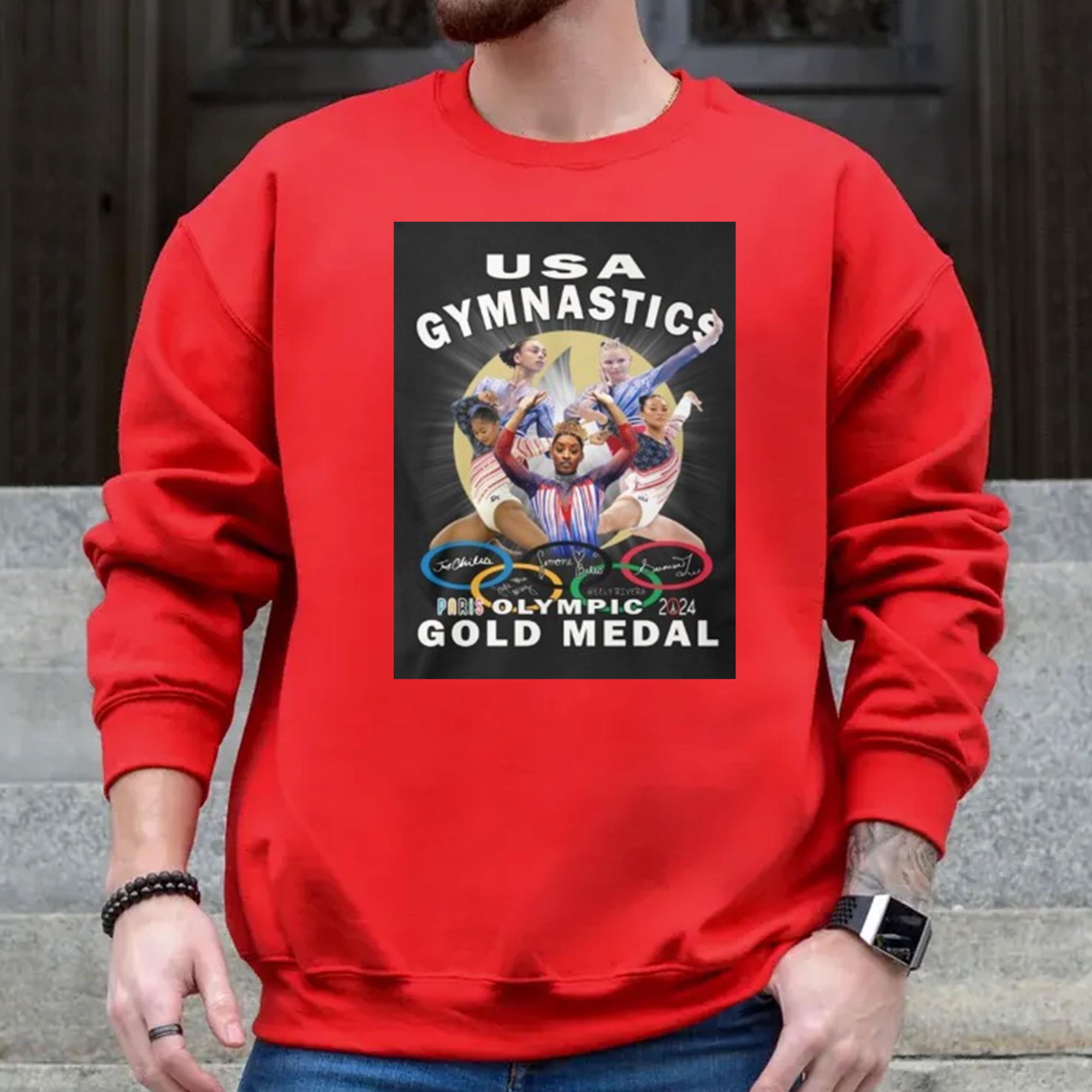 Olympic Paris 2024 USA Gymnastics Gold Medal TShirt