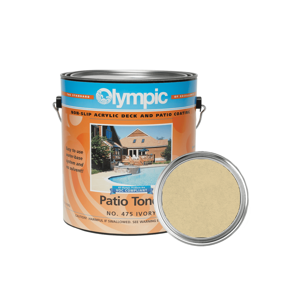 Olympic Patio Tones - Ivory - 1 Gallon - Non-slip acrylic deck and ...